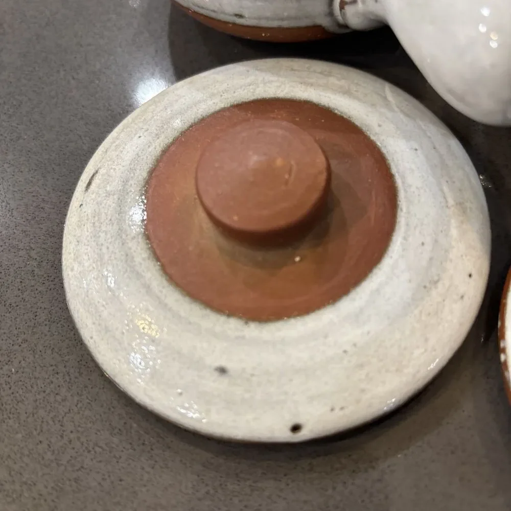 Set 2 Clay Pottery Covered Bean Pot Soup Bowl Crock Glazed Set 2 W Lids